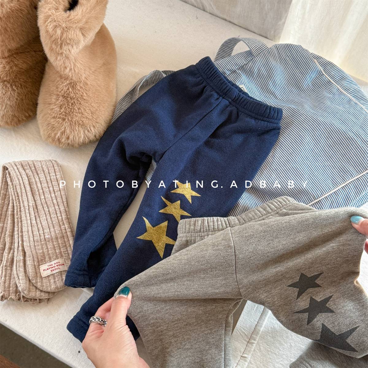 -裏起毛レギンス 星スタープリント 無地 暖かスパッツ ロングパンツ【mh0011406】 - mamahalo shop - レギンスパンツ -  べビー服 - 子供服 - 男の子 - 女の子