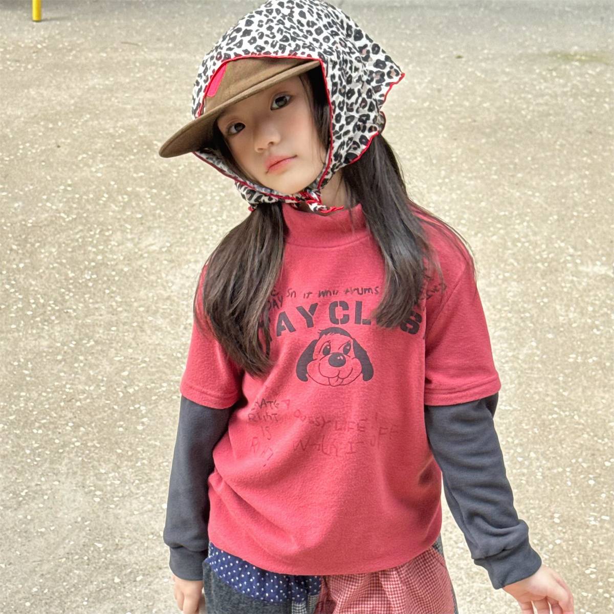 -長袖Tシャツ 裏起毛 ハイネック ドッグプリント インナー【mh0011417】 - mamahalo shop - 長袖Tシャツ -  べビー服 - 子供服 - 男の子 - 女の子