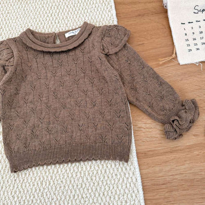 小花柄サロペットパンツ レースニット フリルセーター【mh0011522】