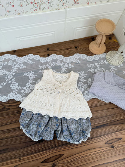 Openwork Jacquard Knitted Vest 透かし編みジャガードニットベスト【mh0012108】