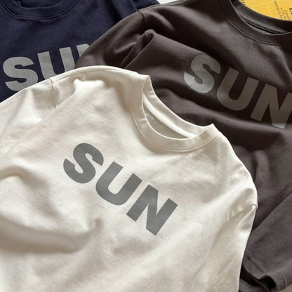キッズ ジュニア 英字ロゴ プリント クルーネック 長袖Tシャツ【mh0014421】