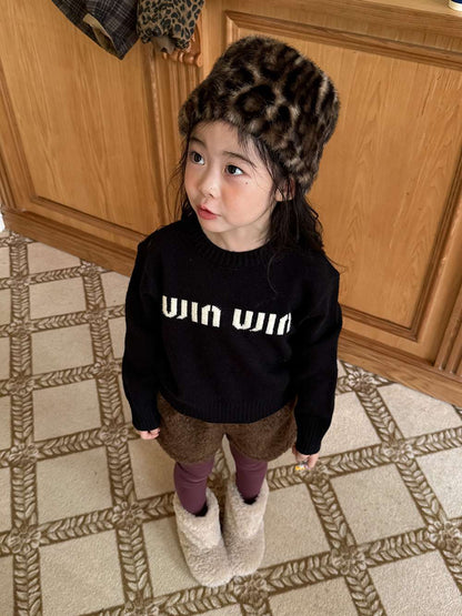 長袖セーター アルファベット刺繍 ラウンドネック プルオーバー【mh0011462】