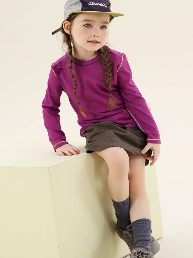 -切り替えステッチ長袖Tシャツ【mh0011300】 - mamahalo shop - 長袖Tシャツ -  べビー服 - 子供服 - 男の子 - 女の子