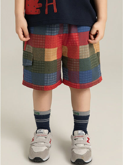 Cotton Plaid Casual Shorts 先染めチェック コットン ショートパンツ【mh0012738】