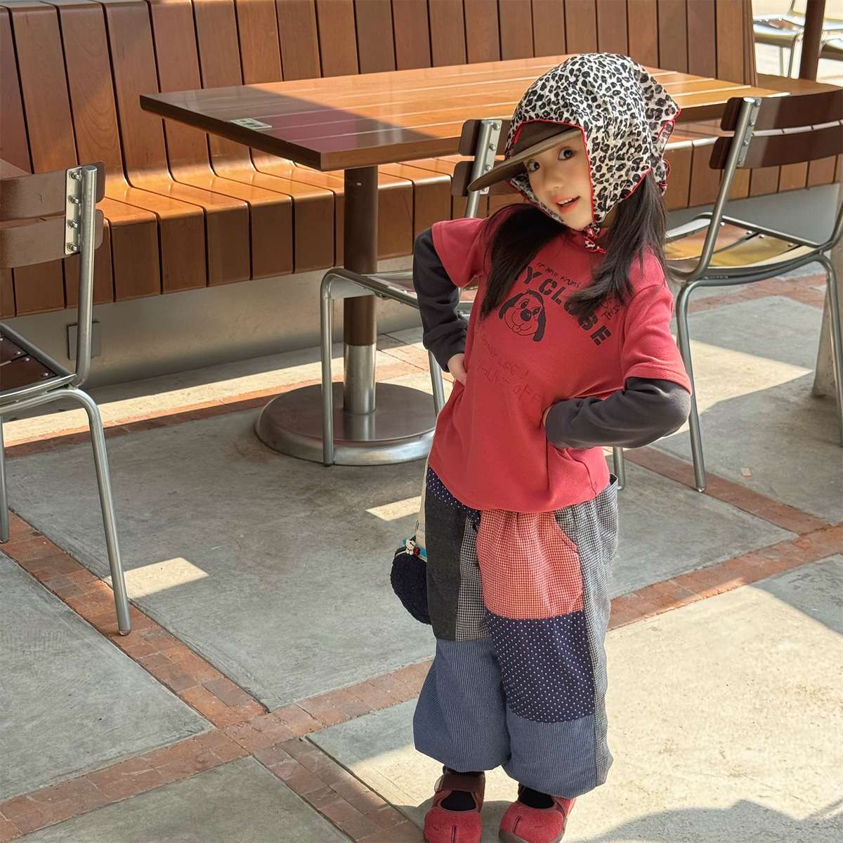 -パッチワークロングパンツ デニム調 キルティング 中綿入り【mh0011424】 - mamahalo shop - ロングパンツ・スウェットパンツ -  べビー服 - 子供服 - 男の子 - 女の子