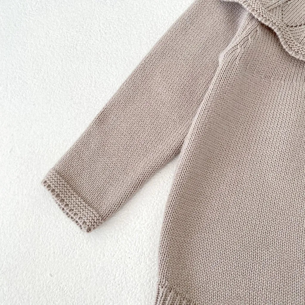 -ラッフルレースニット襟長袖ロンパース【mh0011077】 - mamahalo shop - 長袖ロンパース -  べビー服 - 子供服 - 男の子 - 女の子