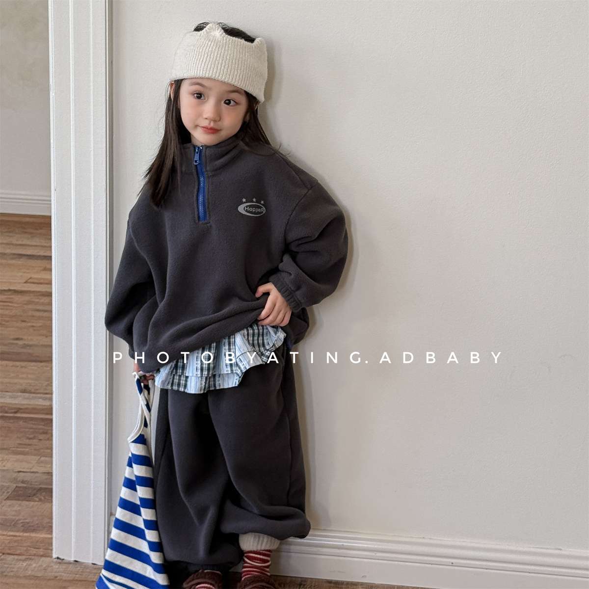 長袖フリースジャケット+ロングパンツ 2点セット もこもこセットアップ【mh0011434】