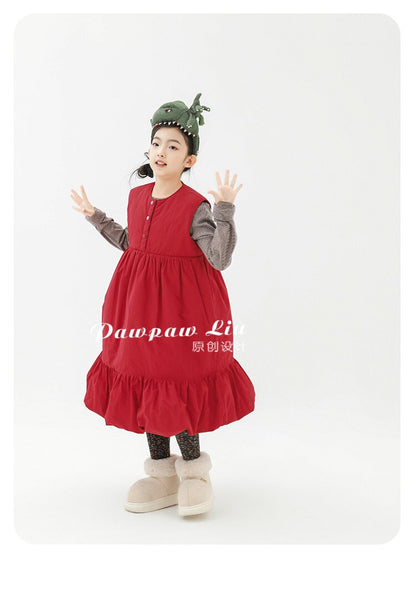 Pawpaw Liu | Red Sweet Padded Sundress 中綿 スイート サンドレス ワンピース【mh0020083】