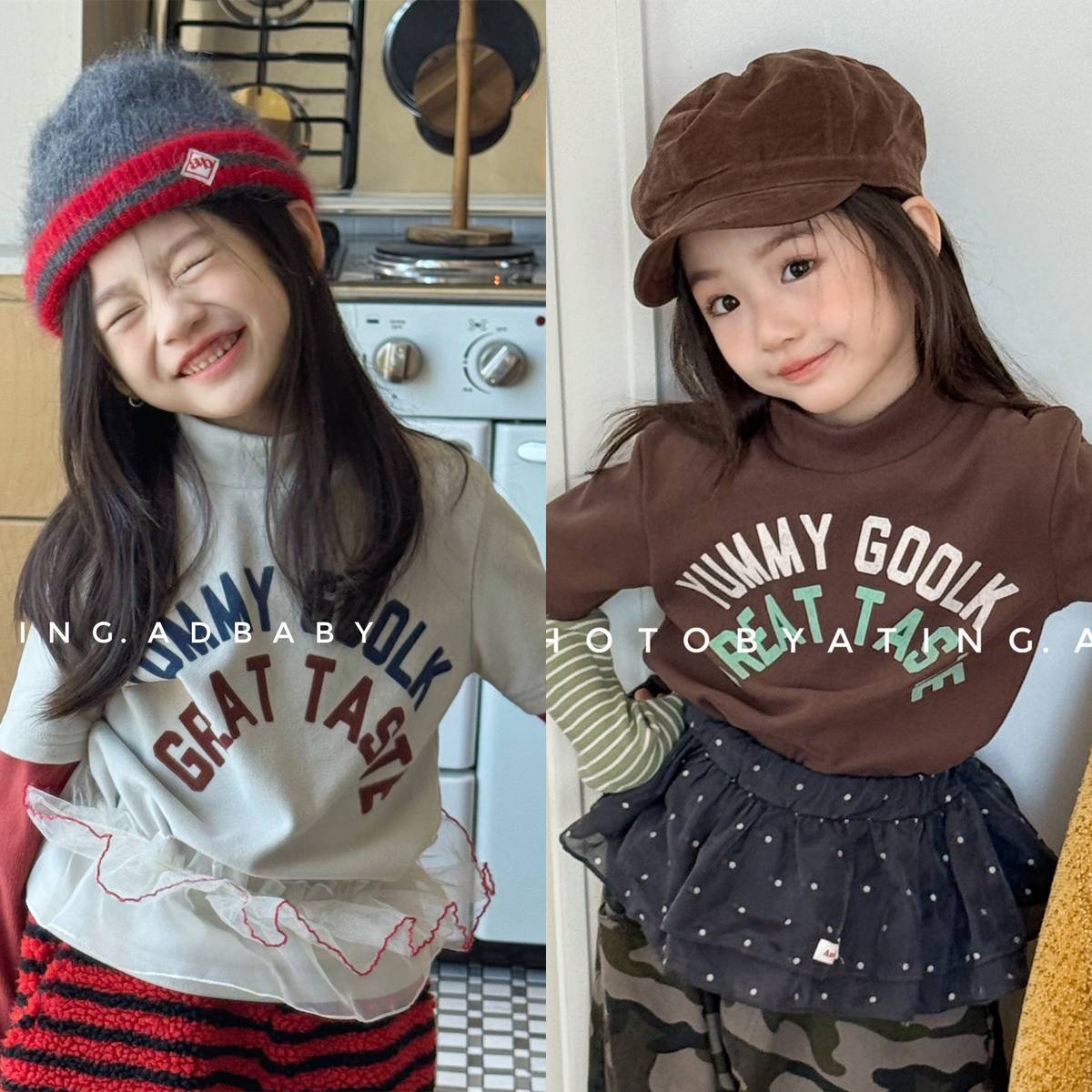 -長袖Tシャツ 裏起毛 ハイネック あったかインナー ベーシック【mh0011416】 - mamahalo shop - 長袖Tシャツ -  べビー服 - 子供服 - 男の子 - 女の子