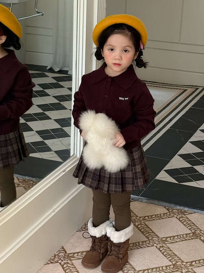 長袖ニットシャツ アルファベット刺繍 ポロシャツ【mh0011460】