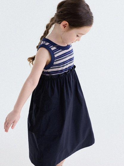 Cargo Pocket Cotton Dress ワークテイスト ノースリーブワンピース【mh0013195】