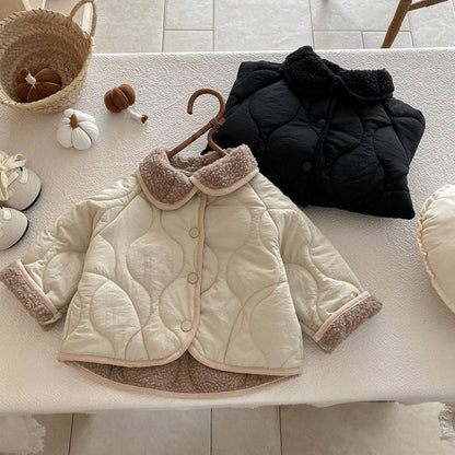 -中綿ジャケット キルティング ボア襟 あったか ボア裏地 防寒 アウター【mh0011397】 - mamahalo shop - ショートコート・ジャケット・ジャンパー -  べビー服 - 子供服 - 男の子 - 女の子