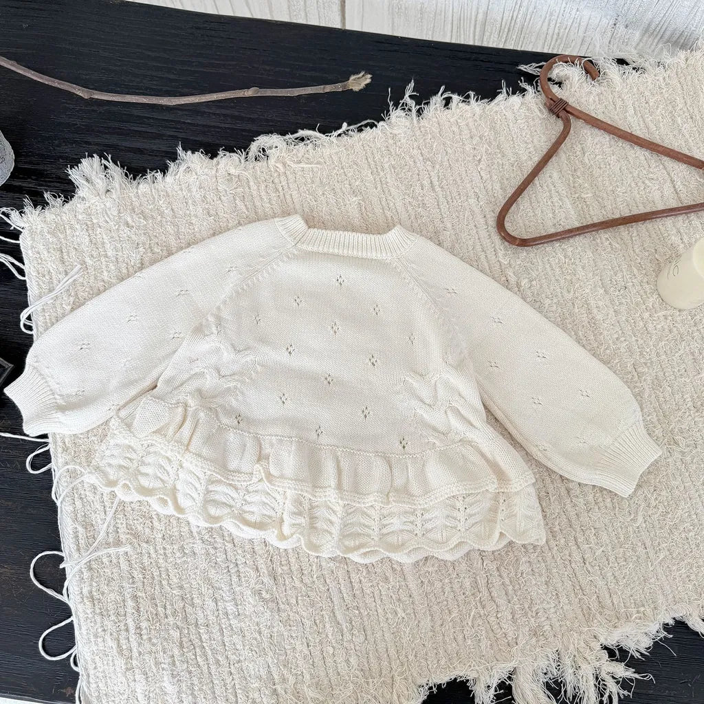 -フラワー刺繍フリルニットプルオーバー【mh0011148】 - mamahalo shop - ニット・セーター -  べビー服 - 子供服 - 男の子 - 女の子