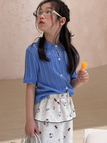 Lapel Knitted Short Sleeve Polo Shirt 襟付き半袖ニットポロシャツ【mh0012102】