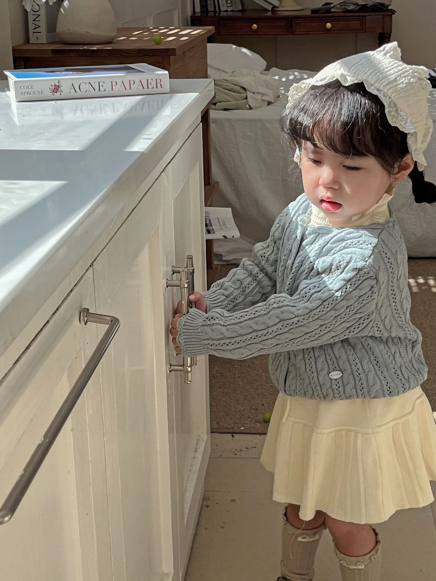 Crochet Style Knit Cardigan クロシェ風 透かし編み ニット カーディガン【mh0012160】