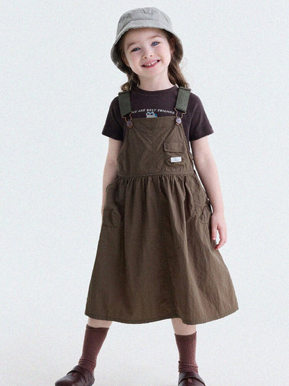Multi Pocket Layering Bib Skirt ワークテイスト サロペットワンピース【mh0013188】