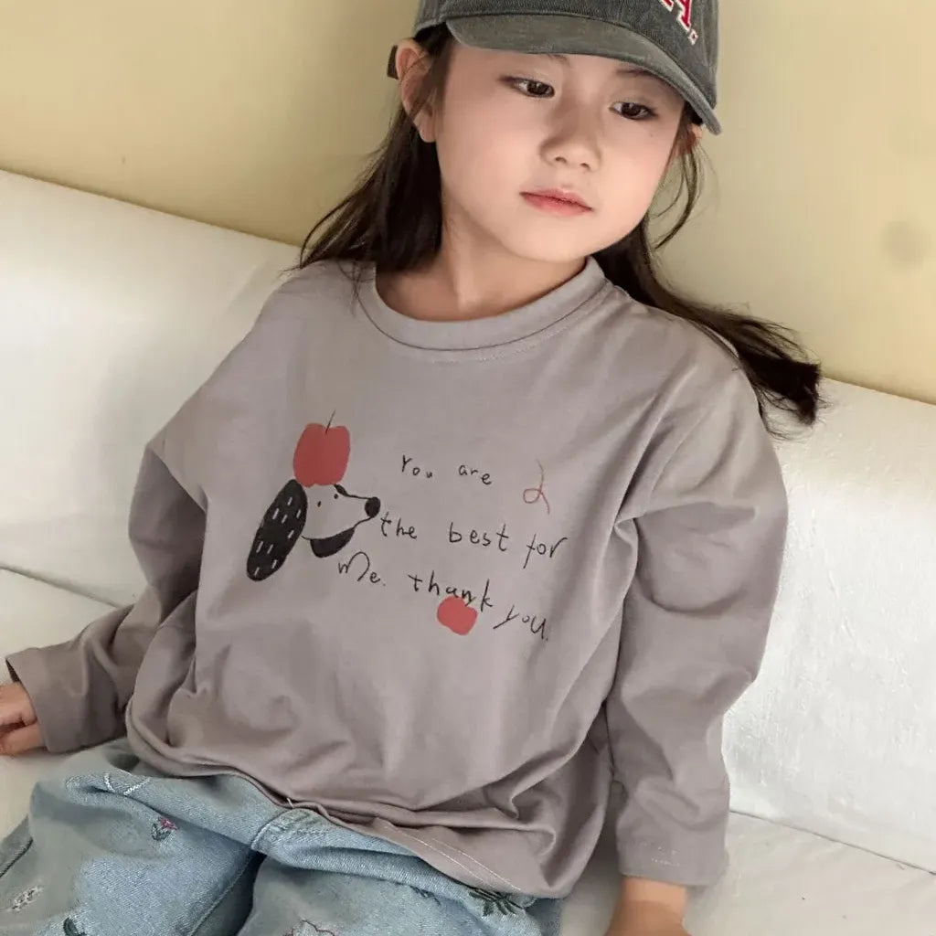 -手描き風イラスト長袖Tシャツ【mh0011229】 - mamahalo shop - 長袖Tシャツ -  べビー服 - 子供服 - 男の子 - 女の子