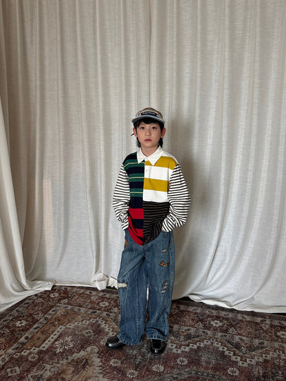 yummy&rocky | Embroidered Ripped Heavy Jeans 刺繍クラッシュ加工ヘビーデニム【mh0020107】