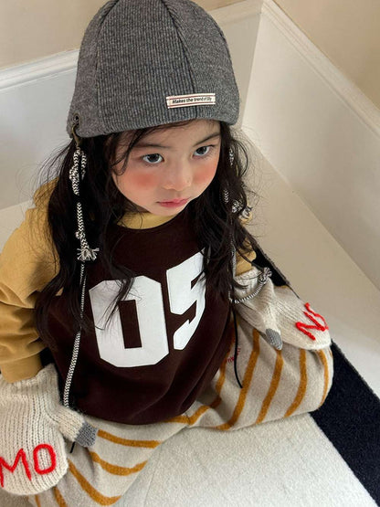 長袖スウェット | ナンバーロゴ | 裏起毛ラグランプルオーバー【mh0011473】