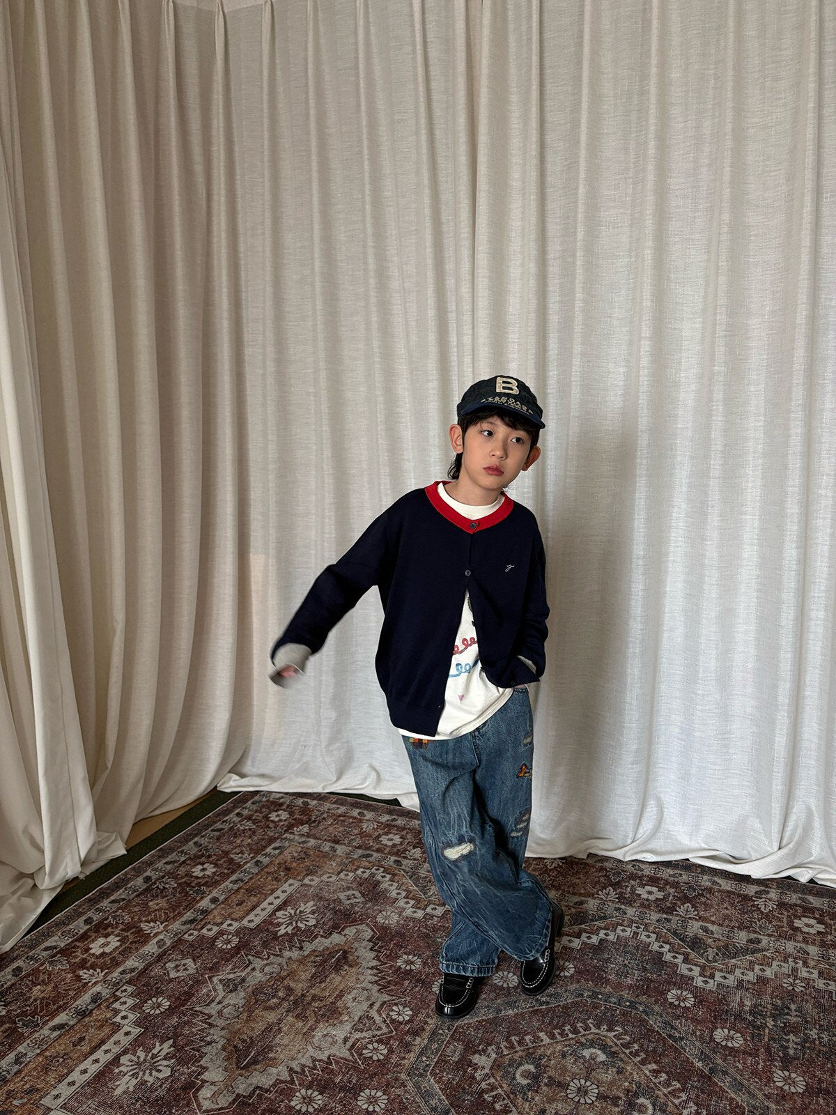 yummy&rocky | Organic Cotton Embroidery Cardigan 刺繍オーガニックコットンカーディガン【mh0020105】