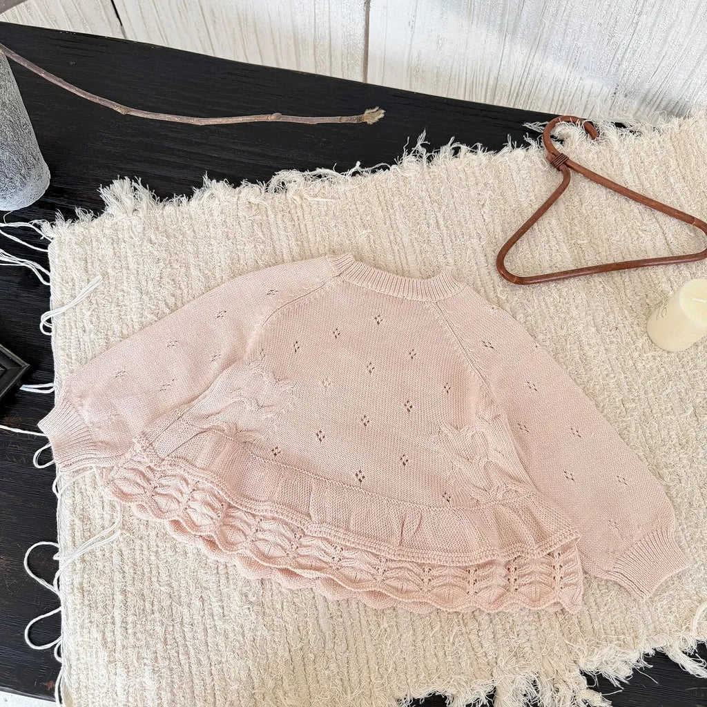 -フラワー刺繍フリルニットプルオーバー【mh0011148】 - mamahalo shop - ニット・セーター -  べビー服 - 子供服 - 男の子 - 女の子