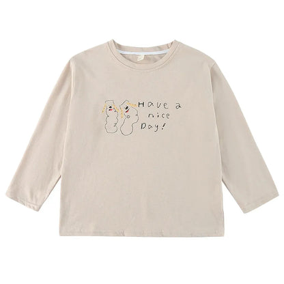 -手描き風イラスト長袖Tシャツ【mh0011229】 - mamahalo shop - 長袖Tシャツ -  べビー服 - 子供服 - 男の子 - 女の子