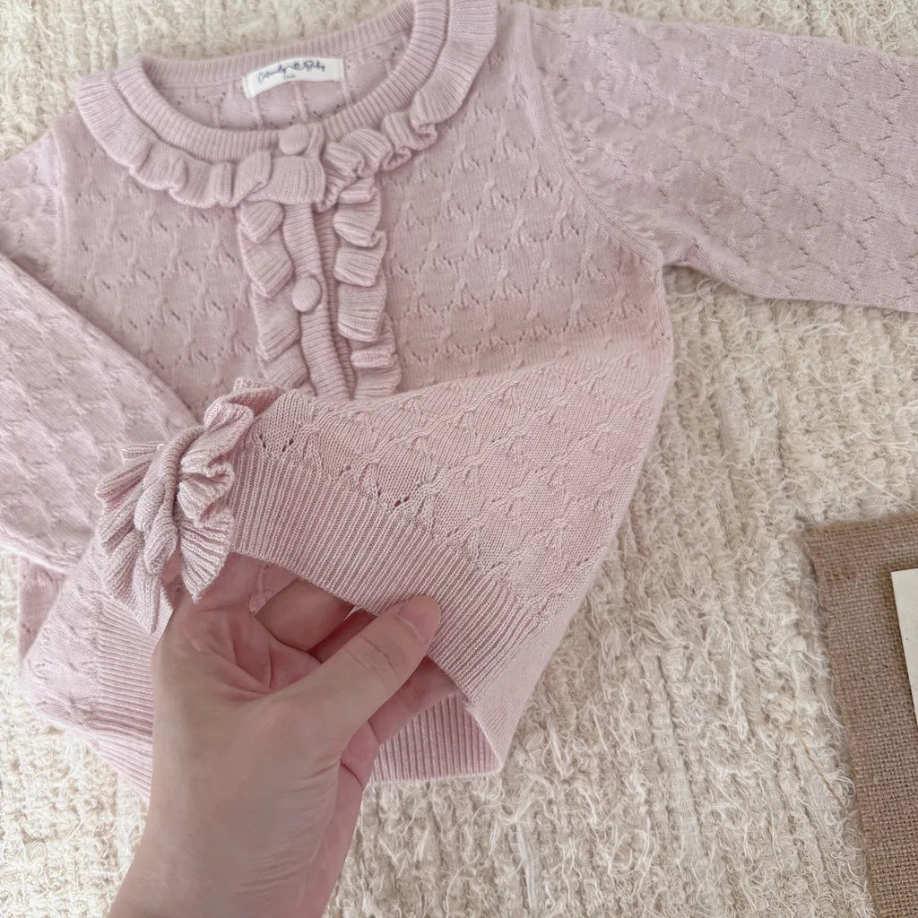 -クロシェ編みフリルニットカーディガン【mh0011165】 - mamahalo shop - カーディガン・パーカー -  べビー服 - 子供服 - 男の子 - 女の子