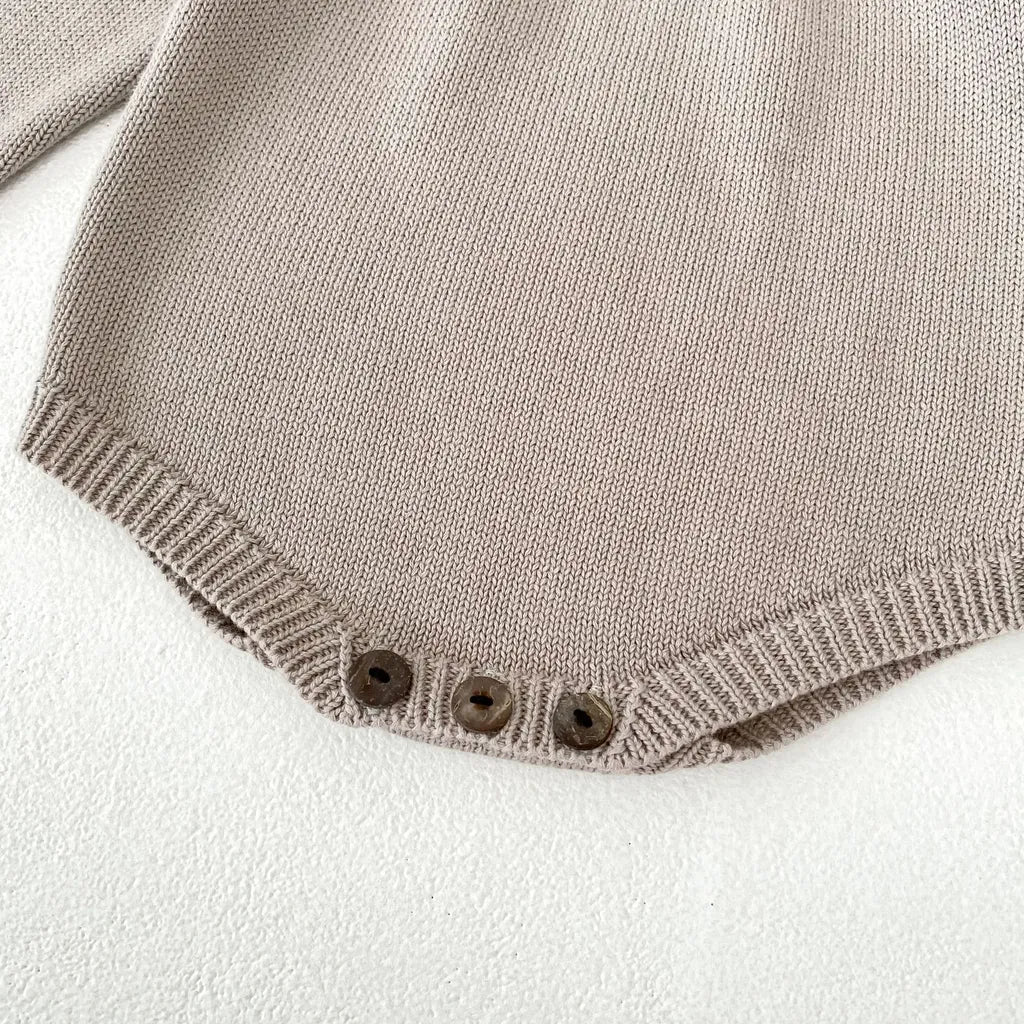 -ラッフルレースニット襟長袖ロンパース【mh0011077】 - mamahalo shop - 長袖ロンパース -  べビー服 - 子供服 - 男の子 - 女の子