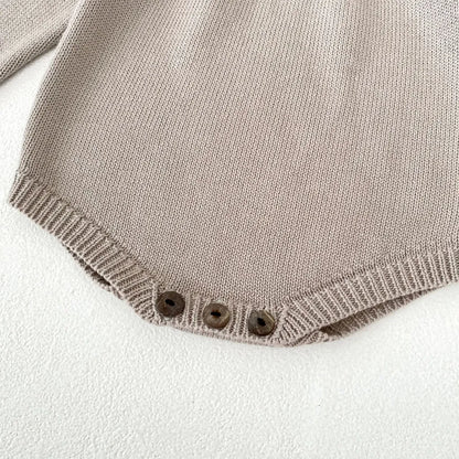 -ラッフルレースニット襟長袖ロンパース【mh0011077】 - mamahalo shop - 長袖ロンパース -  べビー服 - 子供服 - 男の子 - 女の子