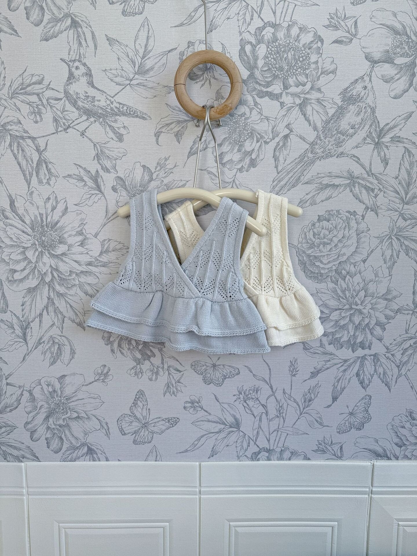 Ruffled Knitted Cotton Vest フリルニットベスト【mh0012107】