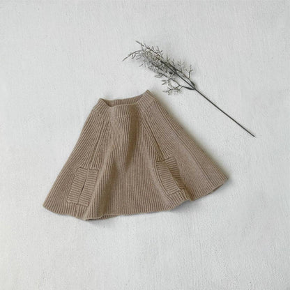 -ニットポンチョ マント リブ編み ハイネック 袖穴付き アウター【mh0011370】 - mamahalo shop - カーディガン・パーカー -  べビー服 - 子供服 - 男の子 - 女の子