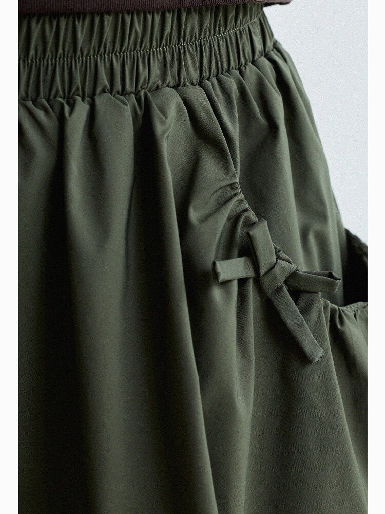 Bow Detail Culottes ギャザー キュロットスカート【mh0013181】