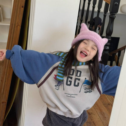 -長袖スウェットトレーナー フリース素材 ラグラン袖 プリントロゴ【mh0011412】 - mamahalo shop - トレーナー・フーディ -  べビー服 - 子供服 - 男の子 - 女の子