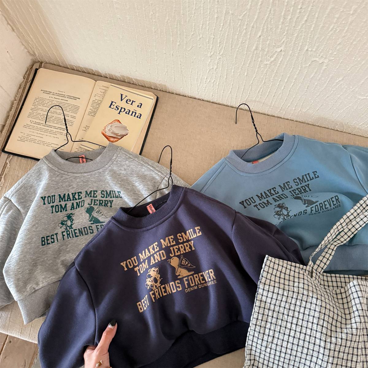 -長袖スウェットトレーナー 裏起毛 プリントロゴ入り カジュアルトップス【mh0011399】 - mamahalo shop - トレーナー・フーディ -  べビー服 - 子供服 - 男の子 - 女の子