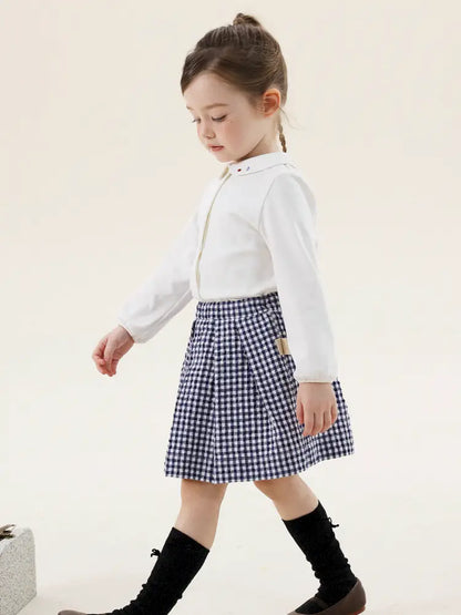 -フレンチスタイルチェックジャケット/ボックスプリーツスカート スーツ【mh0011299】 - mamahalo shop - 長袖セットアップ -  べビー服 - 子供服 - 男の子 - 女の子