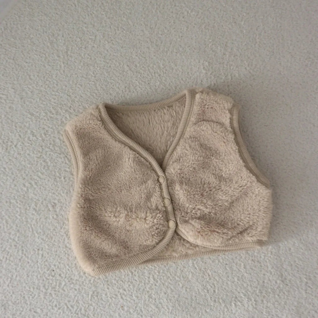 -バイピングシンプルフリース前あきベスト【mh0011200】 - mamahalo shop - ベスト -  べビー服 - 子供服 - 男の子 - 女の子