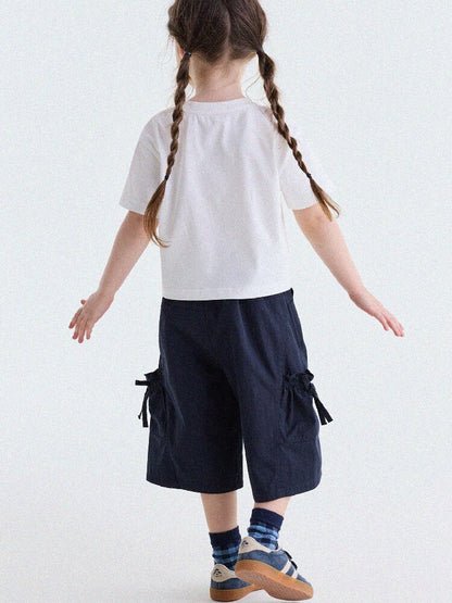 Ribbon Detail Cropped Pants リボン ハーフパンツ【mh0013179】