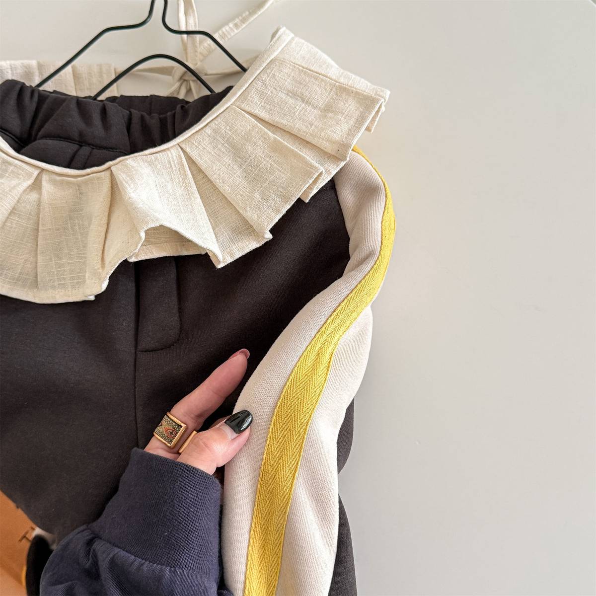 -裏起毛スウェットパンツ ロングパンツ カジュアル チェック サイドライン【mh0011402】 - mamahalo shop - ロングパンツ・スウェットパンツ -  べビー服 - 子供服 - 男の子 - 女の子