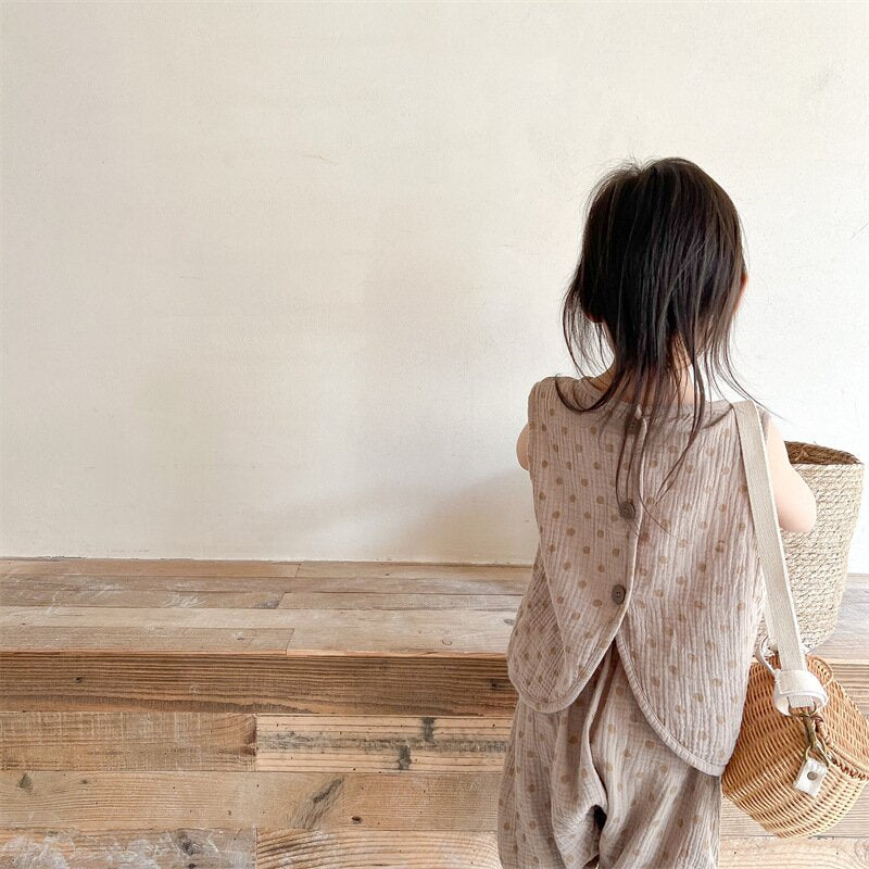 Polka Dot Sleeveless & Shorts Set ドット柄 ノースリーブ セットアップ【mh0012141】