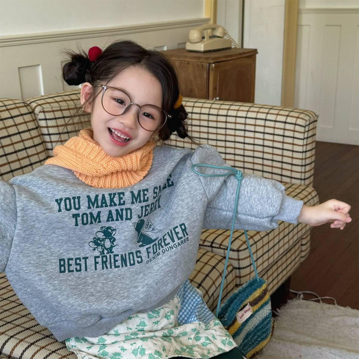 -長袖スウェットトレーナー 裏起毛 プリントロゴ入り カジュアルトップス【mh0011399】 - mamahalo shop - トレーナー・フーディ -  べビー服 - 子供服 - 男の子 - 女の子