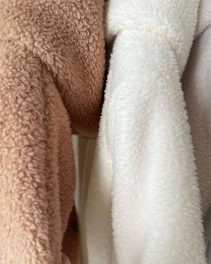 長袖もこもこフーディロンパース | フード付きボア | 防寒アウタージャンプスーツ【mh0011497】