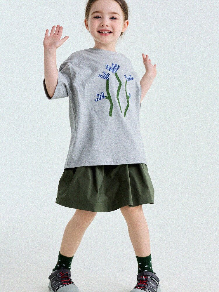 Camiseta de Manga Corta con Letras Aplicadas 【mh0013192】
