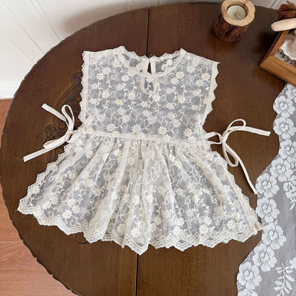 Lace Ruffle Hem Strap Vest レース フリル ヘム ストラップ ベスト【mh0012155】