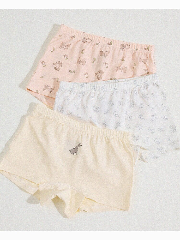 Girls' Cartoon Breathable Boxer Shorts ボタニカルプリント ボクサーパンツ【mh0013205】