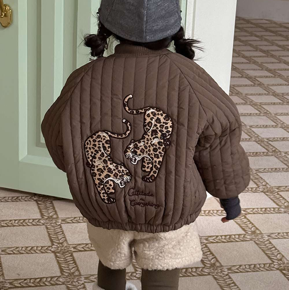 Long-sleeved quilted jacket | Padded and fully embroidered | Character print outerwear [mh0011467]