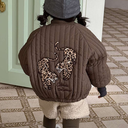 Long-sleeved quilted jacket | Padded and fully embroidered | Character print outerwear [mh0011467]