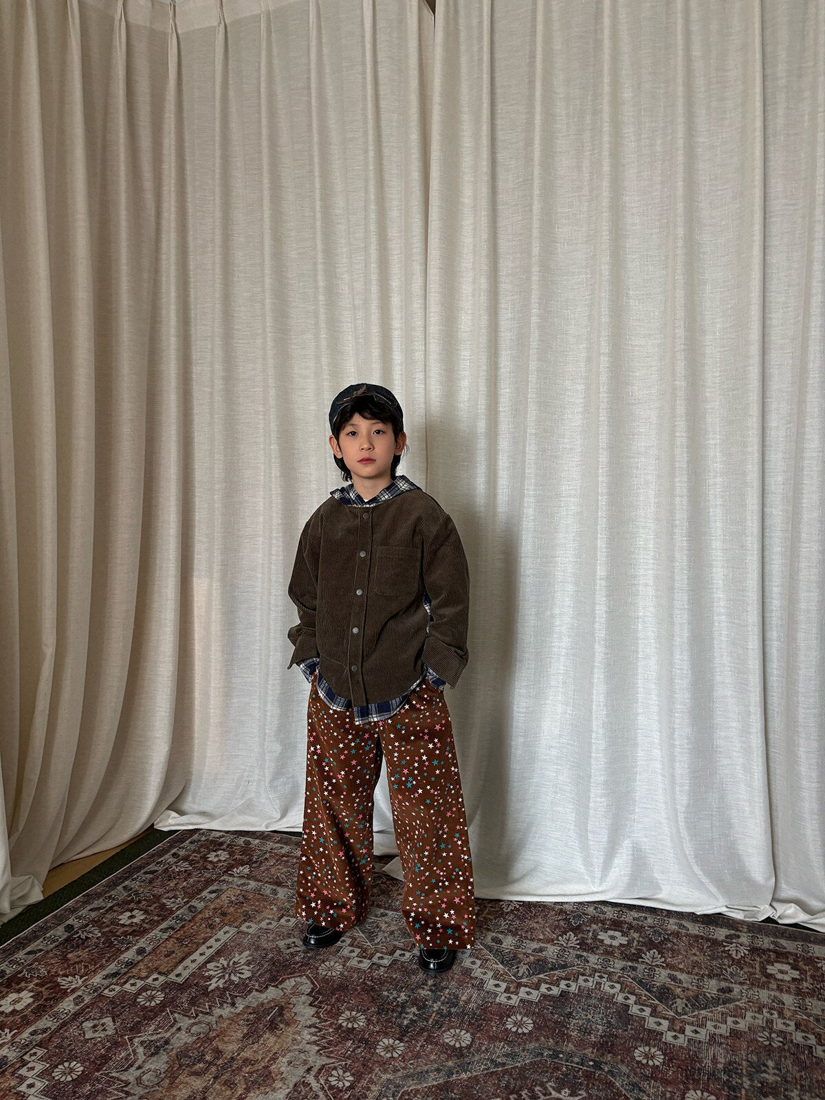 yummy&rocky | Star Print Cotton Corduroy Pants 星柄コーデュロイストレートパンツ【mh0020101】