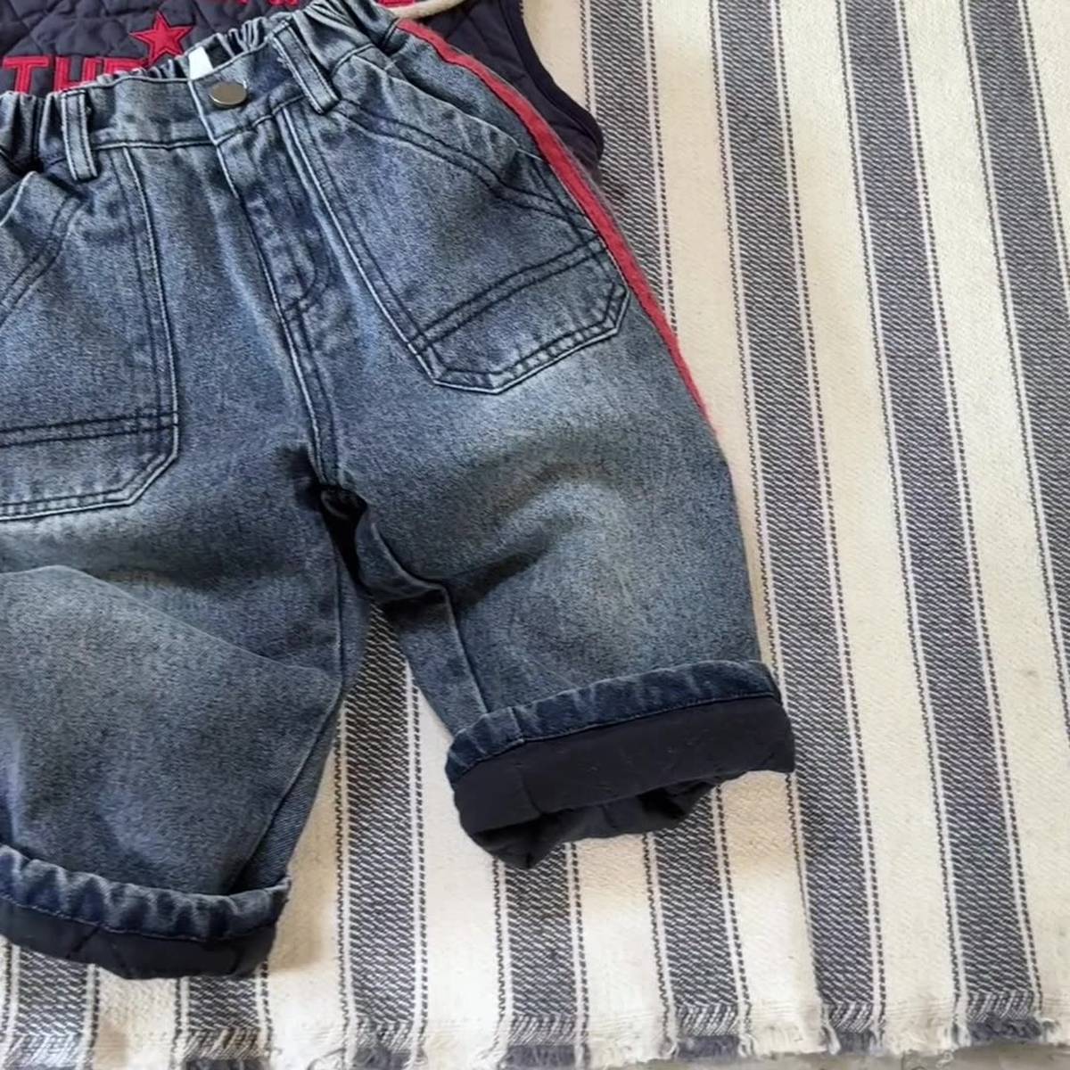 -デニムロングパンツ 裏キルティング 中綿入り ジーンズ 長ズボン【mh0011403】 - mamahalo shop - ロングパンツ・スウェットパンツ -  べビー服 - 子供服 - 男の子 - 女の子