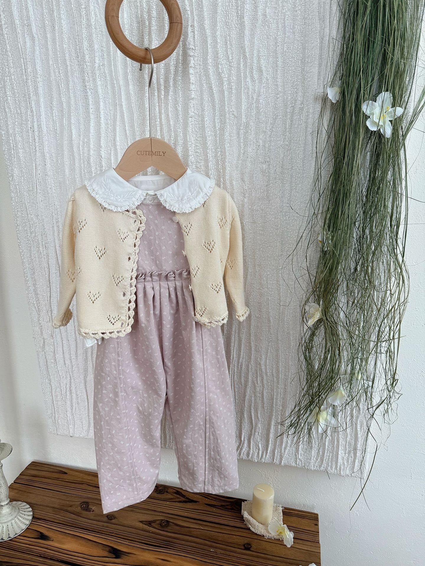 Hand-Knit Style Lace Cardigan クロシェ風 レース カーディガン【mh0012157】