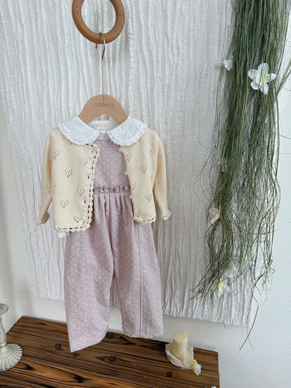 Hand-Knit Style Lace Cardigan クロシェ風 レース カーディガン【mh0012157】